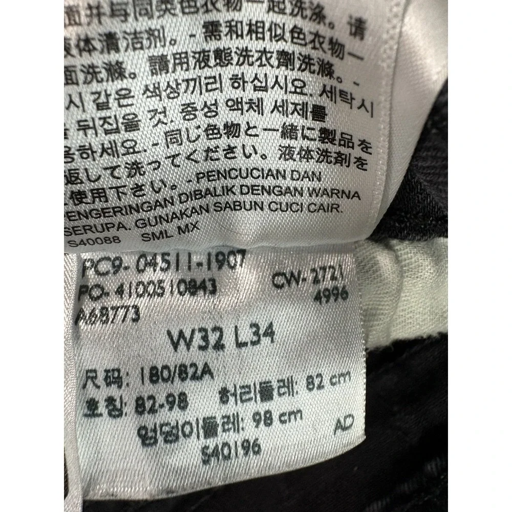 Levis 511 Jeans Men 32x34‎ Black Straight Leg Mid Rise Preppy Casual